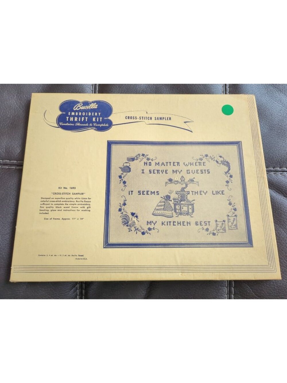 Rare VTG 1960s “Cross Stitch Sampler” Bucilla Creative Needlecraft Kit #1693